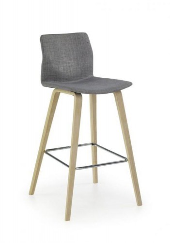 Барный стул HALMAR H-80 Светлый бук / Серый 45/47/94 см.